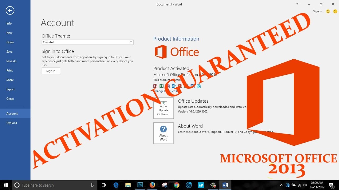 Microsoft Office Professional Plus 2013 Activation Code Free